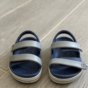 CROCS Navy and Gray Kids Double-Strap Sandals